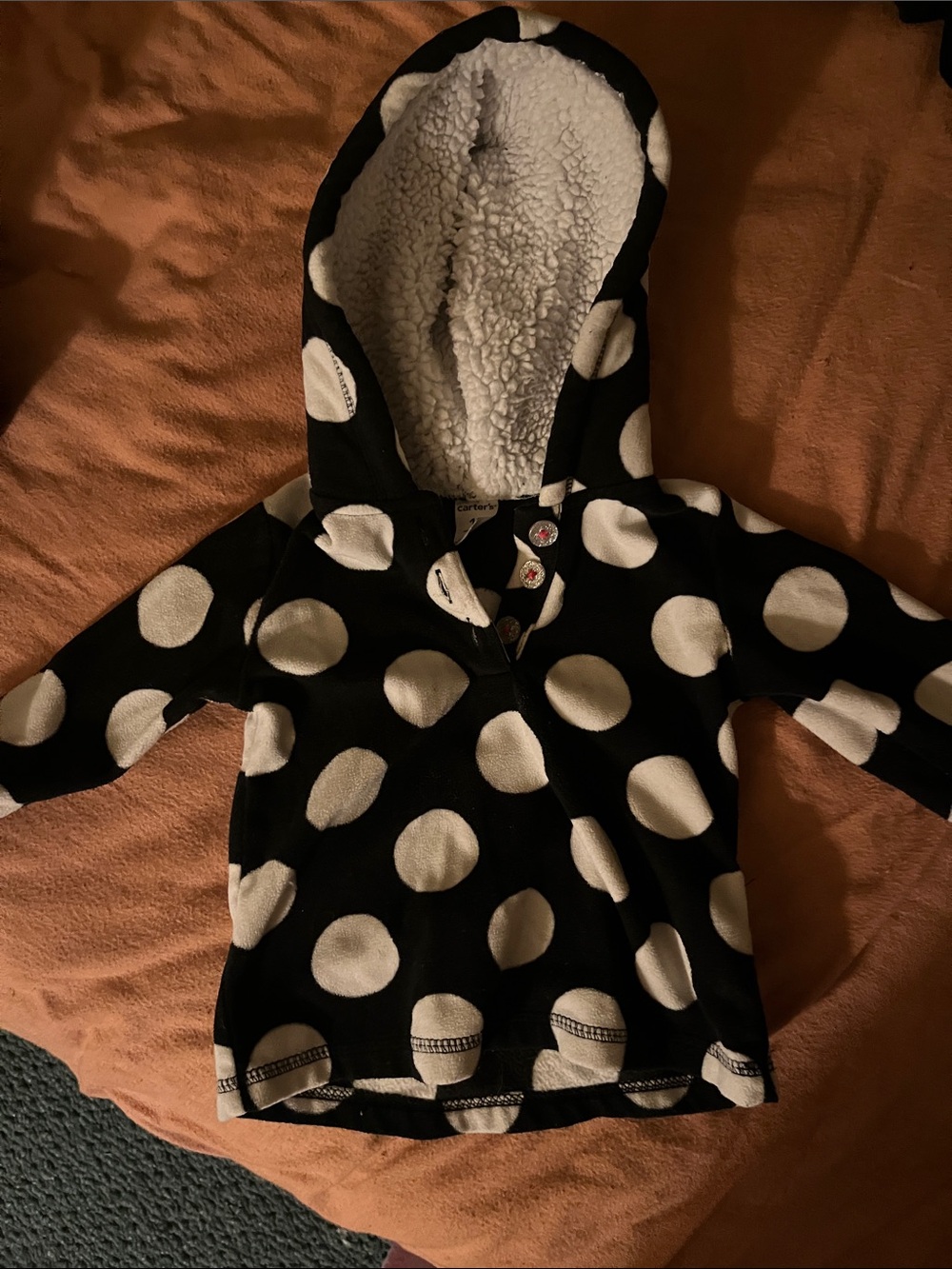 Carter's Black and White Polka Dot Coat